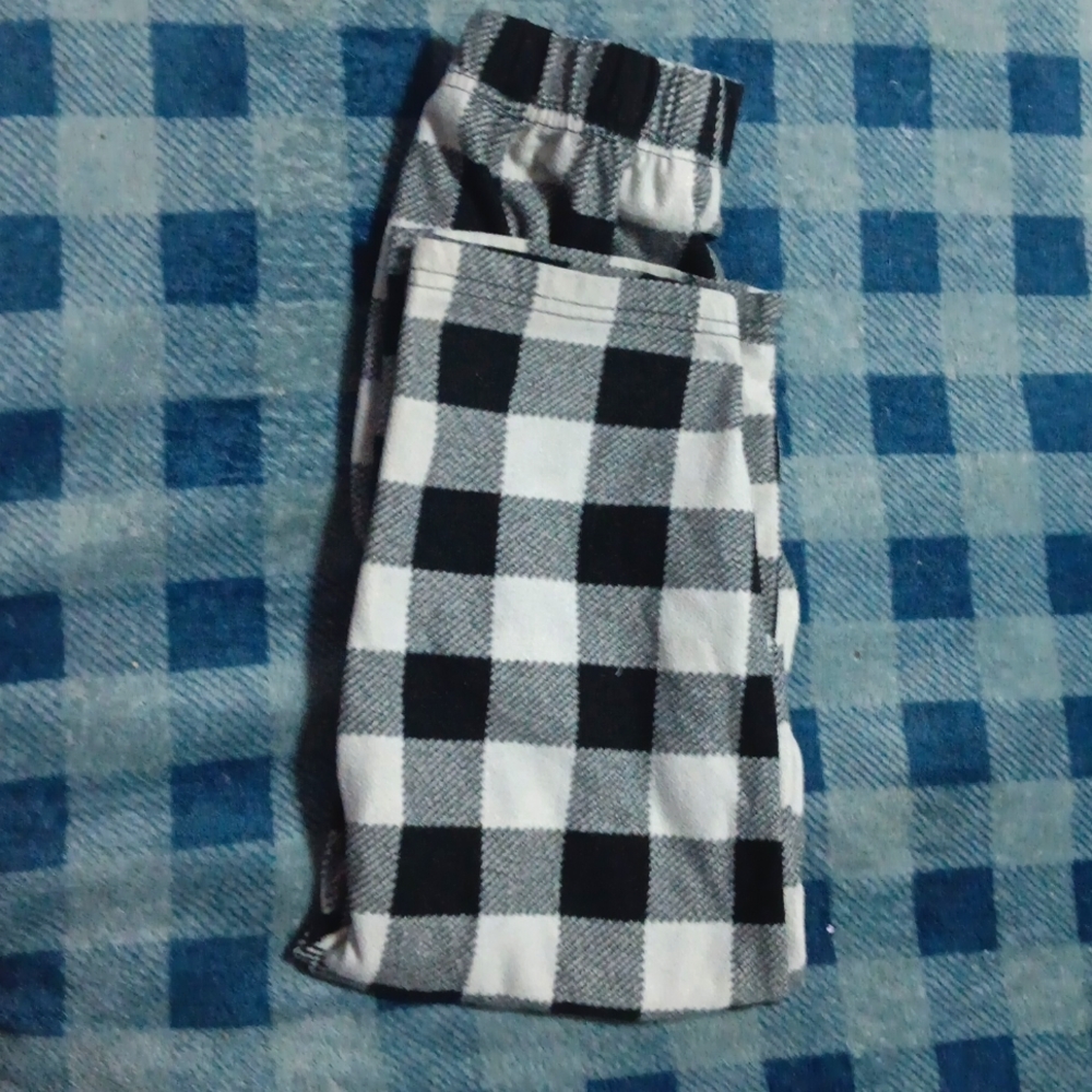 Plaid black and white girl pants